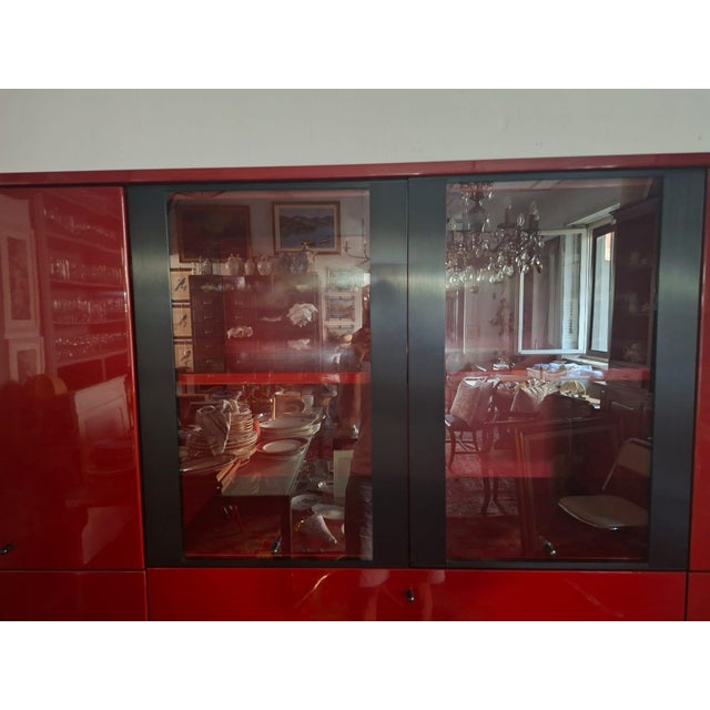 Italian Sideboard in Glossy Chinese Red Lacquer by Cappellini, 1990 For Sale - Image 14 of 18