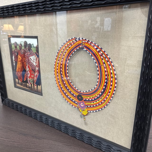 Vintage Maasai Maoi Collar, Mounted For Sale - Image 4 of 12