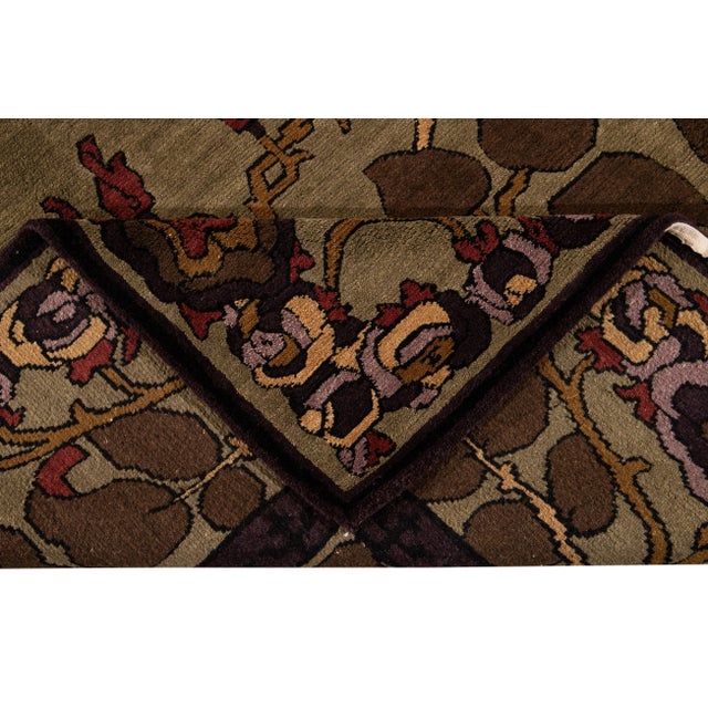 Modern 21st Century Modern Arts & Crafts Tibetan Wool Rug For Sale - Image 3 of 13