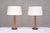 Model E1141 Table Lamps in Oak and Brass by Bo Råman for Asea, Sweden, 1950s, Set of 2 For Sale - Image 13 of 13