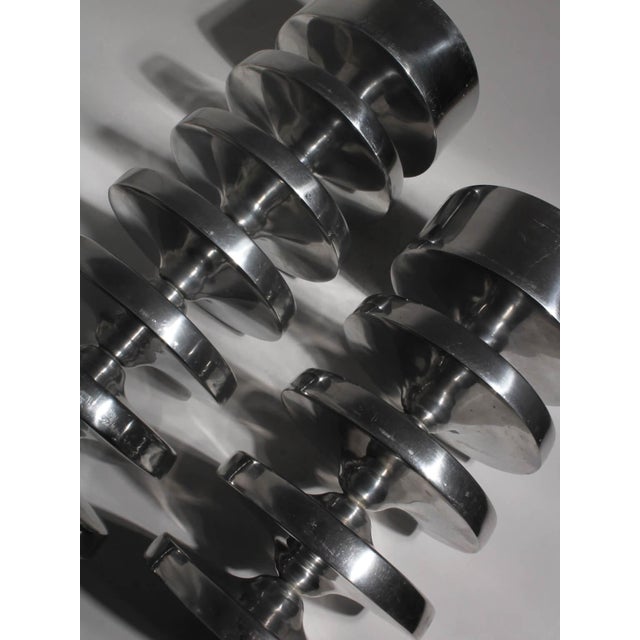 Mid-Century Modern Aluminum Rimmed Stands, 1980, Set of 2 For Sale - Image 3 of 6