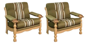 Henning Kjærnulf Danish Oak Lounge Chairs Original Wool Upholstery