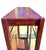 Antique Arts & Crafts Mission Oak Double Door China Cabinet With Leaded Panels For Sale - Image 4 of 7