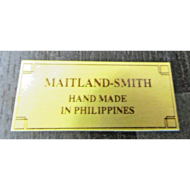 1990s Maitland-Smith Empire Pedestal Based Inlaid Marquetry Top Occasional Table For Sale - Image 11 of 11