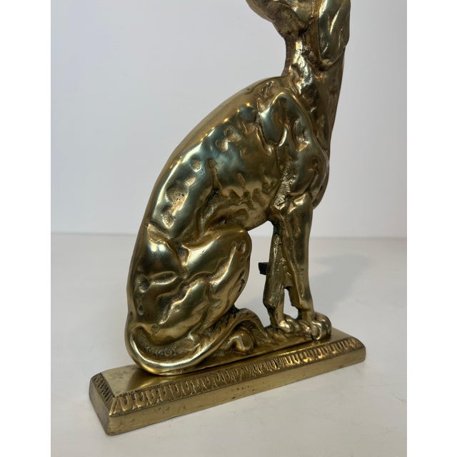 Pair of bronze andirons depicting dogs French works from the Art Deco period For Sale - Image 10 of 12