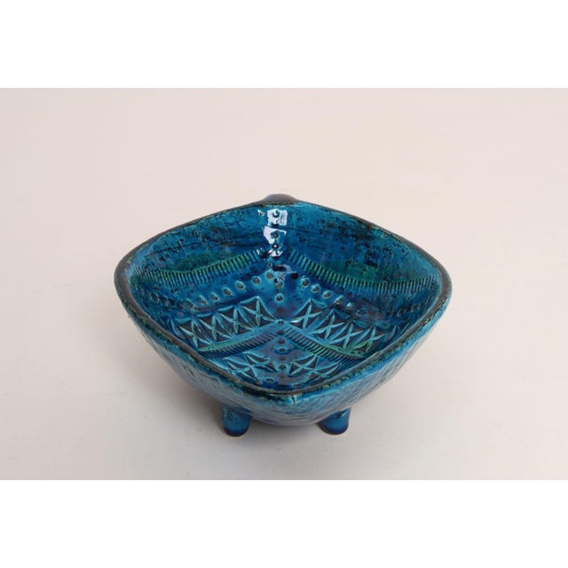 Italian Rimini Blu Glazed Leaf-Form Ceramic Vide Poche by Aldo Londi for Bitossi For Sale - Image 4 of 18