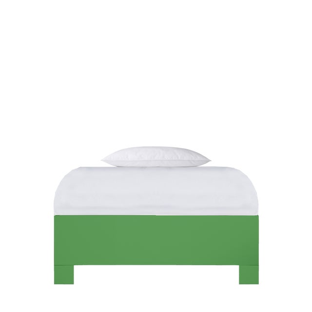 Wood Finn Standard Bed Twin Extra Long - Bright Green For Sale - Image 7 of 12
