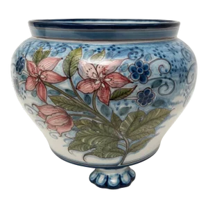 Late 20th Century Tichelaar Makkum Three-Footed Hand-Painted Planter