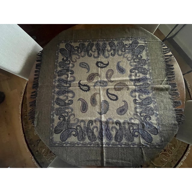 Vintage Ozer Tekstil Turkey Merlino Wool Throw Blanket For Sale - Image 4 of 5