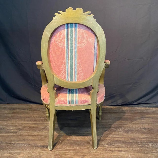 French Louis XVI Style Giltwood Armchairs -a Pair For Sale In Portland, ME - Image 6 of 8