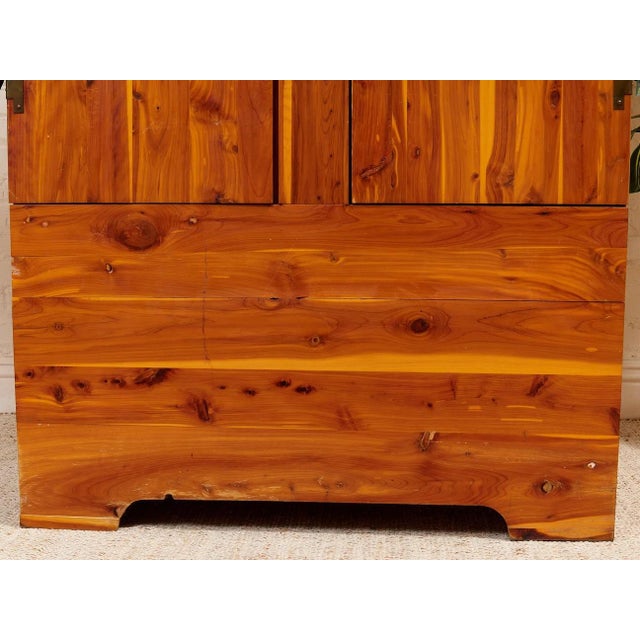 Pine Primitive Mid-Century Vintage Armoire For Sale - Image 9 of 12