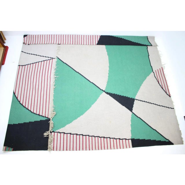 Large Vintage Geometric Rug, 1960s For Sale - Image 8 of 8