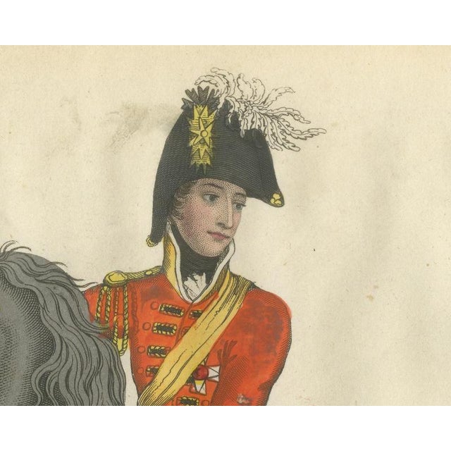 Richard Evans, Prince of Orange on a Rearing Dark Gray Charger, 1815, Engraving For Sale - Image 4 of 8