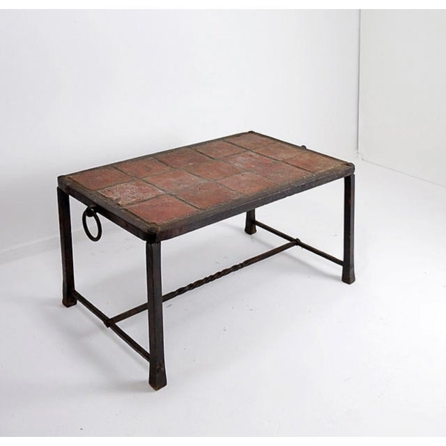Brutalist Spanish Iron and Tile Coffee Table, 1929 For Sale - Image 12 of 14