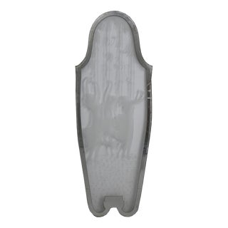 Art Deco Mirror Panel in Frosted Etched Glass with Dancing Figures and Mirrored Frame, Italy, 1930s-1940s For Sale