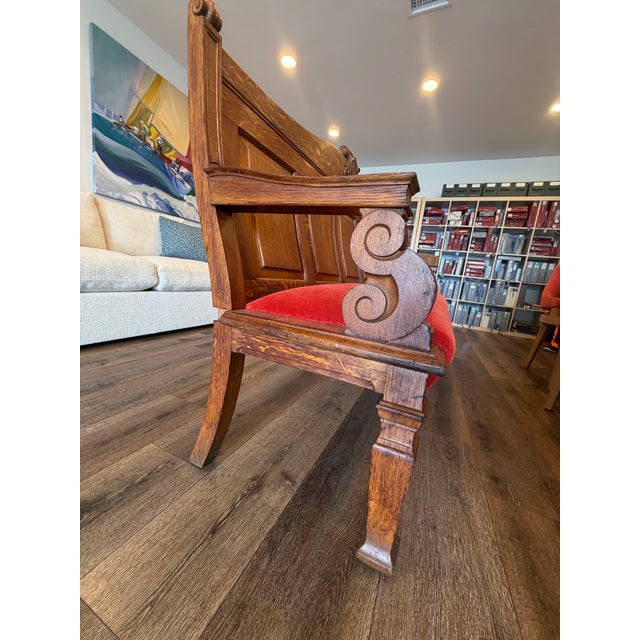 Orange Vintage 19th Century English Oak Church Pew For Sale - Image 8 of 13