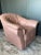 Rose Motivated Seller: 1980s Postmodern Pink Leather Swivel Chair For Sale - Image 8 of 11