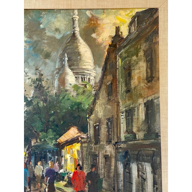Just in, this 20Th. Century Paris Night Scene in Montmartre. This is an Oil On Canvas, signed Carol on the lower right....