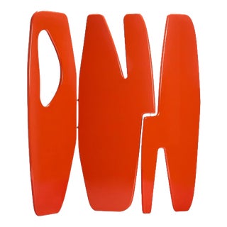 Handcrafted Panama II Hinge Lacquered Screen in Orange Bronze by Reda Amalou Design For Sale