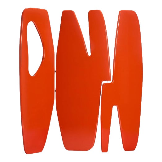 Handcrafted Panama II Hinge Lacquered Screen in Orange Bronze by Reda Amalou Design For Sale