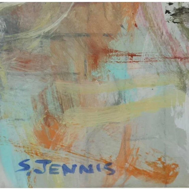 Vintage 20th Century Abstract Oil Painting by Contemporary Listed American Artist Steven Jennis. Signed. Framed with...