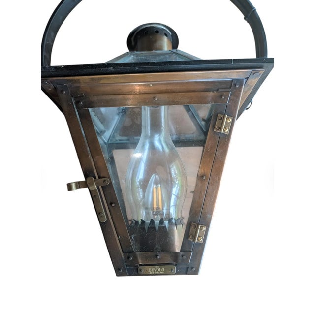 Mid-20th Century Bevolo French Quarter Copper Yoke Pendant Lanterns - A Pair For Sale - Image 12 of 18