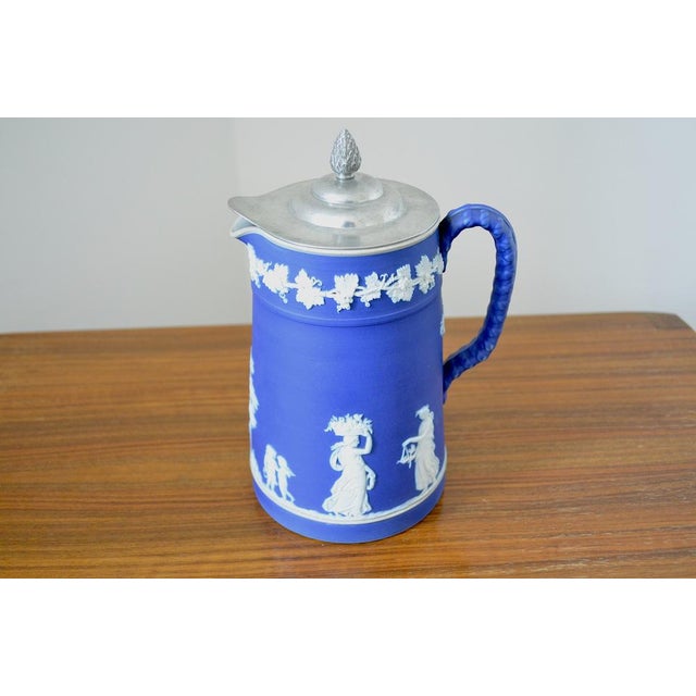 Blue Jasper Ware Wine Jug from Wedgwood, 1880s For Sale - Image 3 of 11