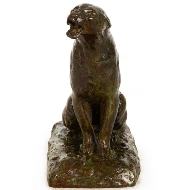 Modernist Bronze Sculpture of a Roaring Panther by Adolphe Geoffroy & Susse For Sale - Image 4 of 18
