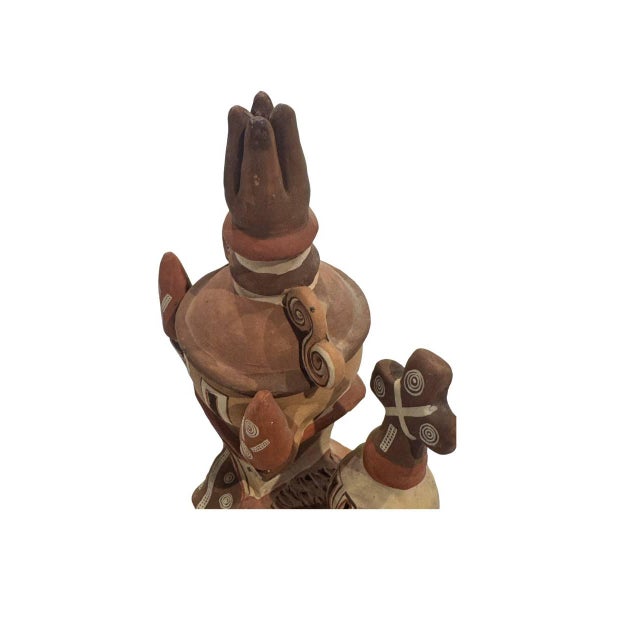 Vintage Large 14” Ayacucho Church Peru Terracotta Clay Folk Art For Sale - Image 4 of 12