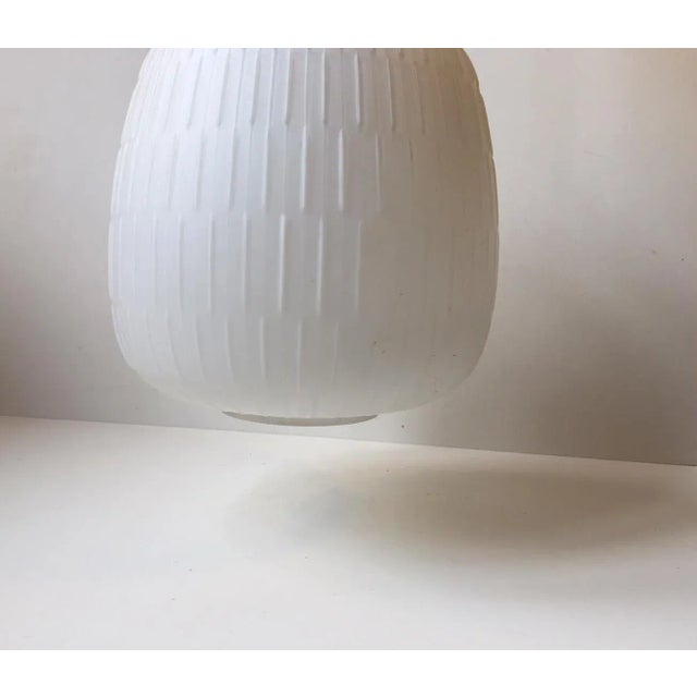 1950s Reeded Glass & Brass Pendant Lamp, 1950s For Sale - Image 5 of 9