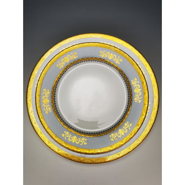 Orsay Sky Grey Limoges Porcelain Soup Plates by Philippe Deshoulières, France, 2010s, Set of 12 For Sale - Image 4 of 8