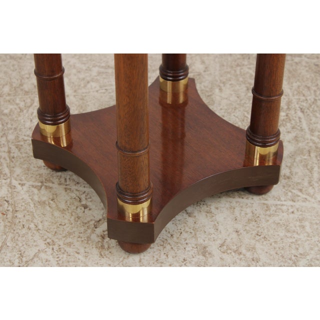 1980s Mahogany Round Plant Lamp Stand by Baker For Sale - Image 5 of 13