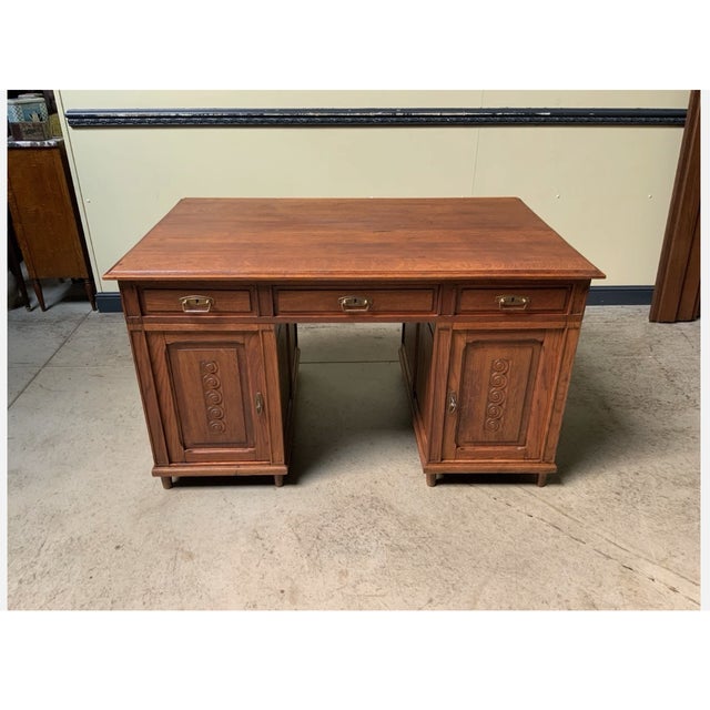 Antique Art Deco Historicism Double-Sided Desk, 1930 For Sale - Image 11 of 11