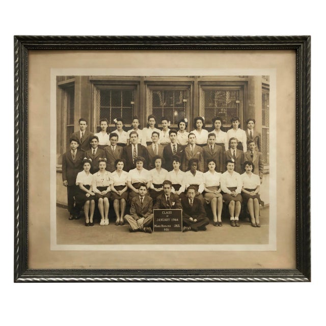 Vintage Photograph Sepia Tone 1940's Middle School Class Photo For Sale