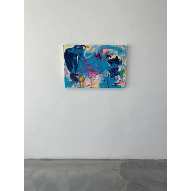 Abstract "Blue Dream" Contemporary Original Abstract Acrylic Painting by Amy Smith For Sale - Image 3 of 9