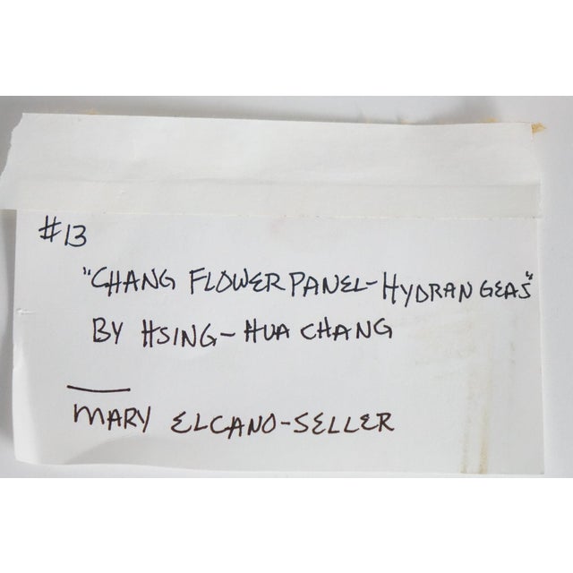 Printmaking Materials Late 20th Century Large Chang Flower Panel Signed Print For Sale - Image 7 of 7