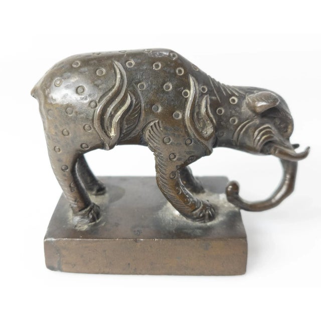 18th Century 18th Century Chinese Bronze Scroll Weight of an Elephant or Mythical Beast For Sale - Image 5 of 13