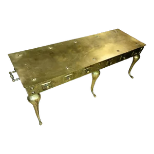 Mid 20th Century Hollywood Regency Brass Footman Coffee Table