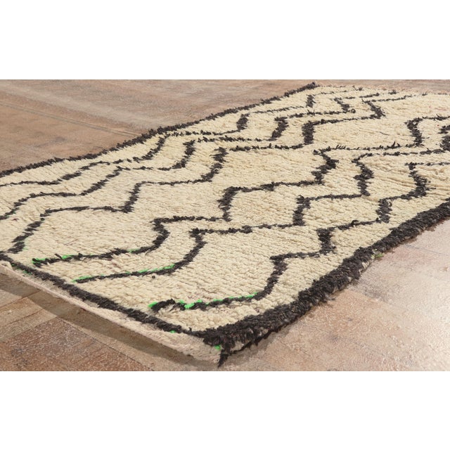 Beige Vintage Azilal Boucherouite Moroccan Rug, 03'07 X 05'09 For Sale - Image 8 of 10