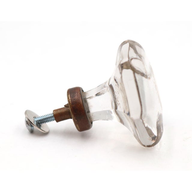 Mid 20th Century Set of 3 Vintage 2 In. Hexagon Glass Cabinet Drawer Knobs For Sale - Image 5 of 6