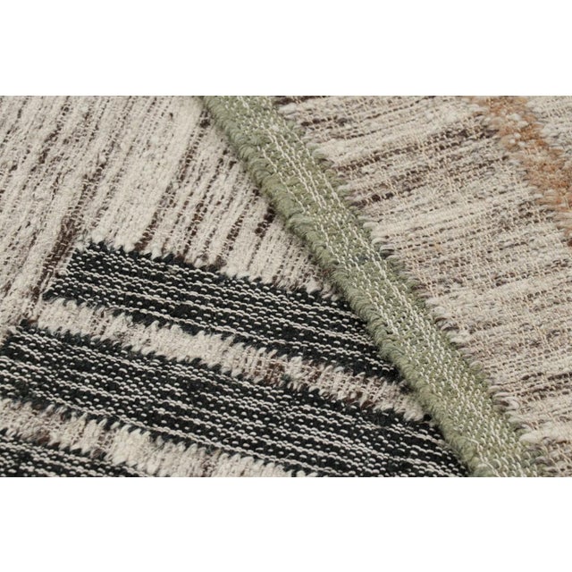 Textile Rug & Kilim’s Abstract Flatweave With Beige, Cream, and Black Geometric Patterns For Sale - Image 7 of 7