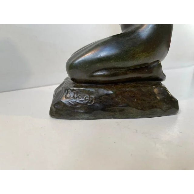 1940s Art Deco Sculpture of Boy with Teddy Bear by Just Andersen & E. Borch, 1940s For Sale - Image 5 of 10