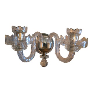 Antique Waterford Attributed Crystal Diamond Cut Sconce For Sale