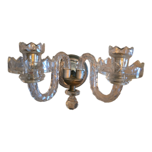 Antique Waterford Attributed Crystal Diamond Cut Sconce