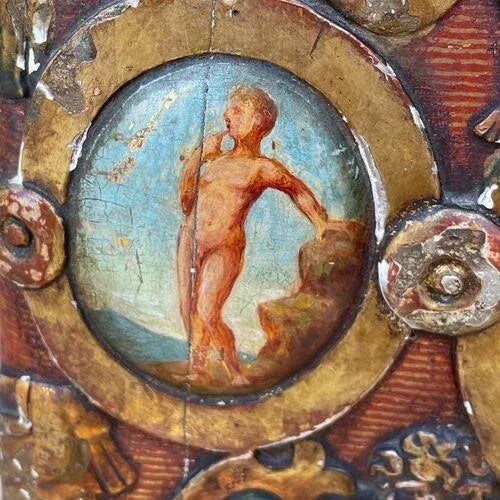 Antique Carved Ancient Roman History Armchair For Sale - Image 9 of 13