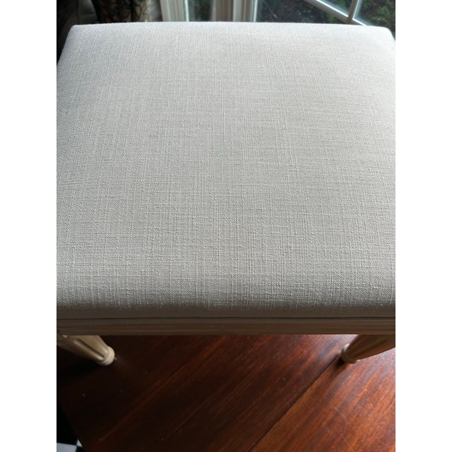 Gustavian Style Upholstered Stool For Sale - Image 4 of 4
