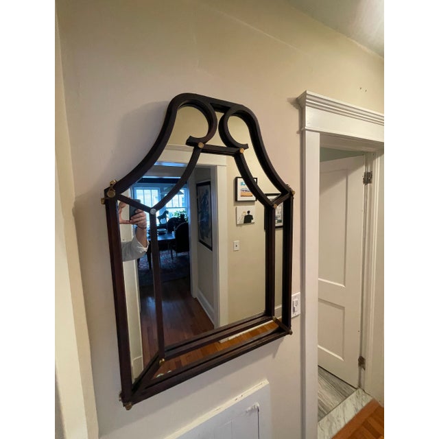 Post Modern Hart Associates Iron & Brass Wall Mirror For Sale In New York - Image 6 of 8