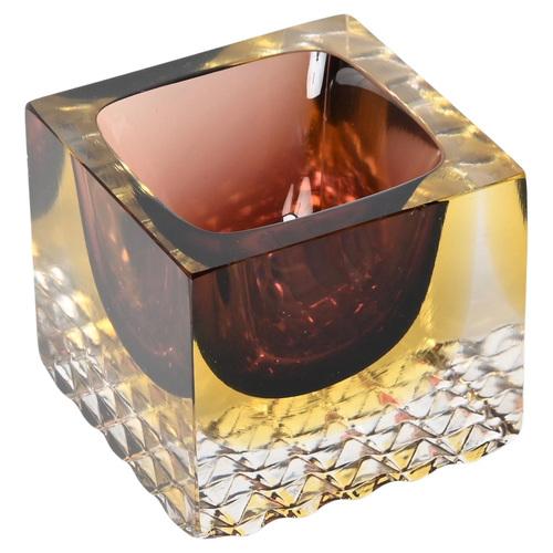 Murano Decorative Glass in Sommerso Merlot and Yellow Glass by F. Poli Italy, 1960s For Sale - Image 14 of 14