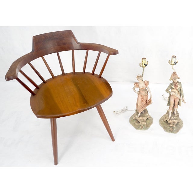 Figurative Pair of Large Porcelain Ceramic Dancing Very Fine Figurines Table Lamps MINT! For Sale - Image 3 of 17