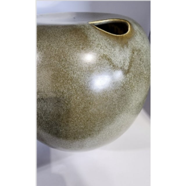 Abstract Unique Hand-Thrown Studio Abstract Pottery Vase For Sale - Image 3 of 5